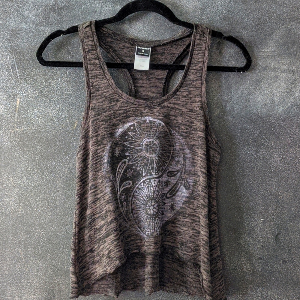 Stranded Space Dye Racerback Yin Yang Floral Tank Top